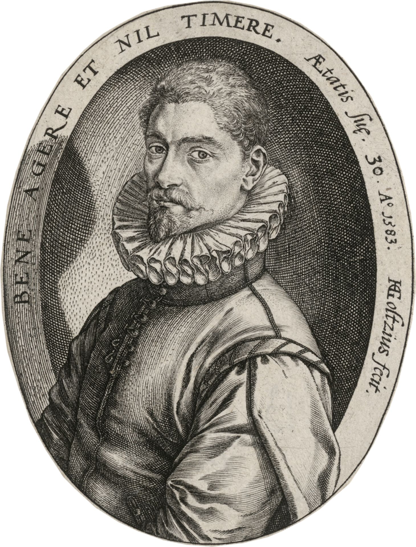 Goltzius, Hendrick: Brustbild Hieronymus Scholiers