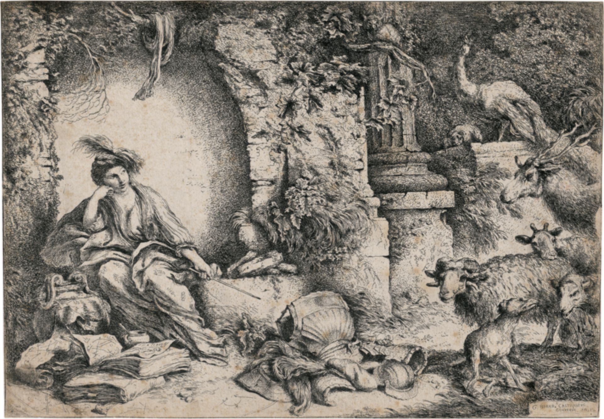 Castiglione, Giovanni Benedetto: Circe verwandelt die Gefährten des Odysseus in Tiere