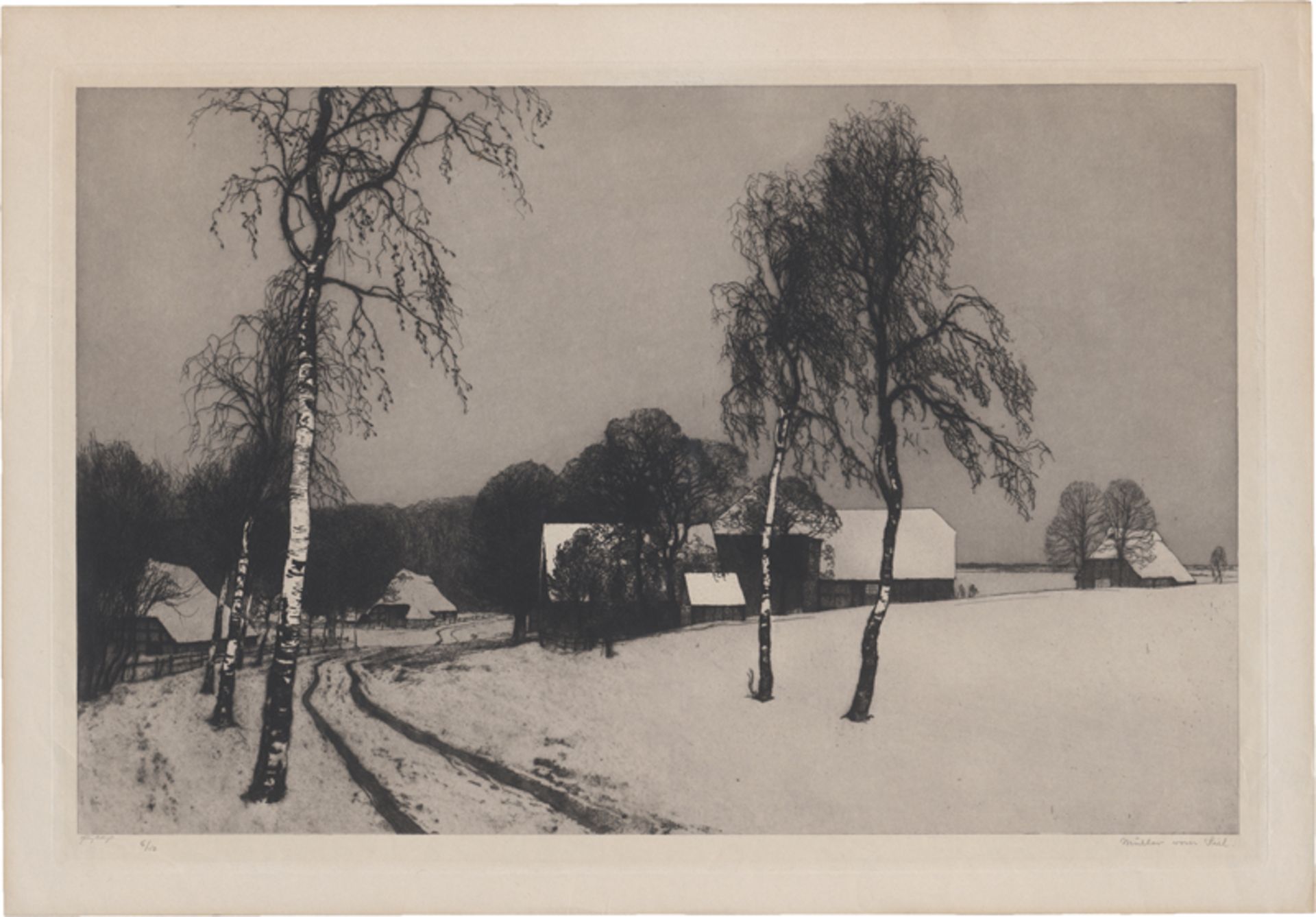 Müller vom Siel, Georg Bernhard: Die Dorfstraße (Die Künstlerkolonie Döltingen im Winter)