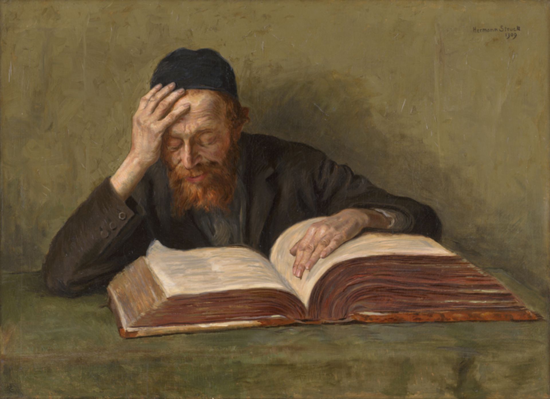 Struck, Hermann: Porträt eines den Talmud studierenden Juden