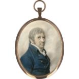 Cosway, Richard: Miniatur Portrait des Digby Hamilton, in blauer Jacke, v...