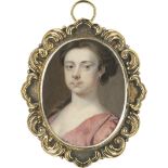 Richter, Christian: Miniatur Portrait eines Mädchens in rosa Kleid genannt L...