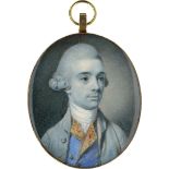 Britisch: um 1770/1775. Miniatur Portrait eines jungen Mannes in h...
