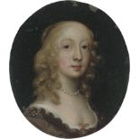 Johnson, Cornelius - Werkstatt: Miniatur Portrait einer jungen Frau mit blonder Lockenfr...