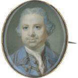 Meyer, Jeremiah: Miniatur Portrait eines jungen Mannes in hellblauer Jack...