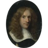 Niederländisch: um 1650. Miniatur Portrait eines jungen Mannes in schwar...