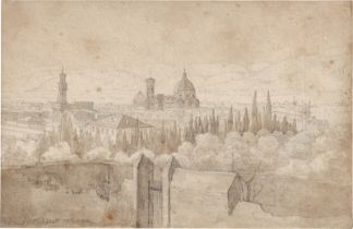 Dänisch: 1844. Blick über Florenz von San Miniato al Monte