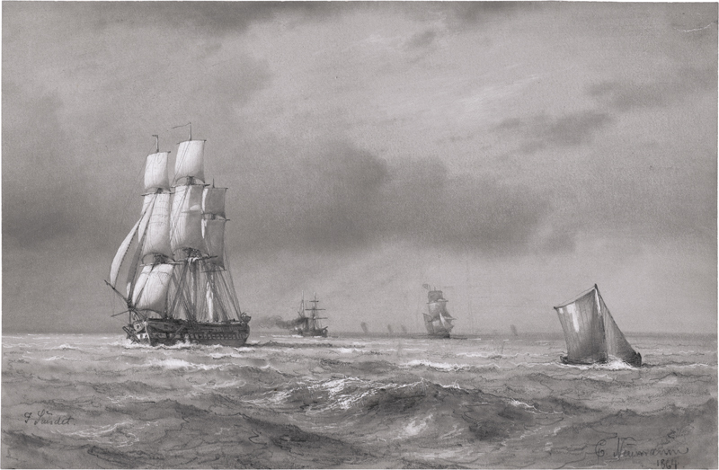 Neumann, Carl: Segelschiffe und Dampfer auf hoher See