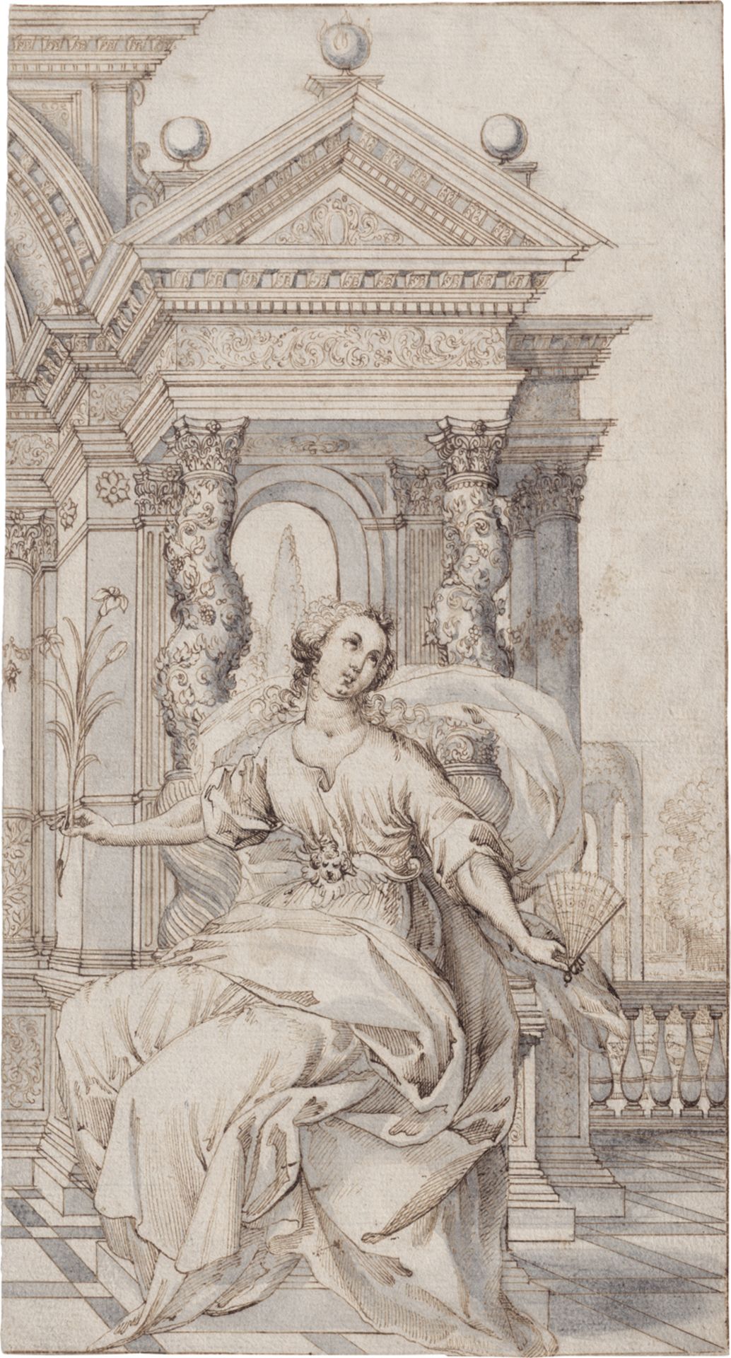 Flämisch: um 1620/30. Zwei allegorische Gestalten - Bild 2 aus 2