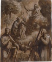 Sorri, Pietro: Christus auf Wolken erscheint Heiligen
