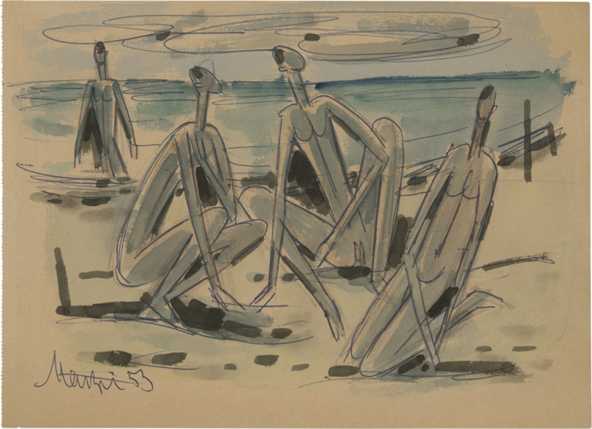 Maetzel, Emil: Figuren am Strand