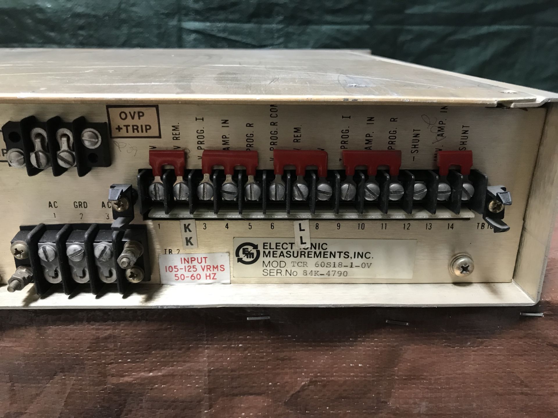 #077 Electronic Measurments, Inc. Model: TCR 60S18-1-0V, SN: 84K-4790, Input: 105-125VRMS 50/60Hz, O - Image 7 of 8