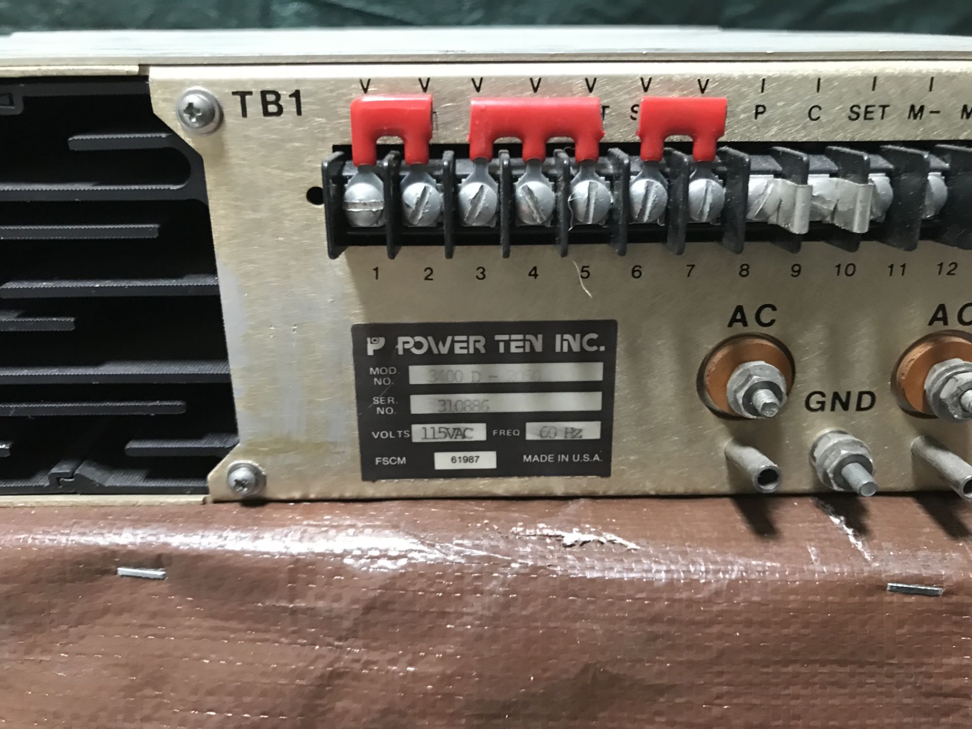 #076 Power Ten Inc. 3400D-2050, SN 310886, Input: 115VAC 60Hz, Output: 0-20VDC/0-50Amps - Image 6 of 7