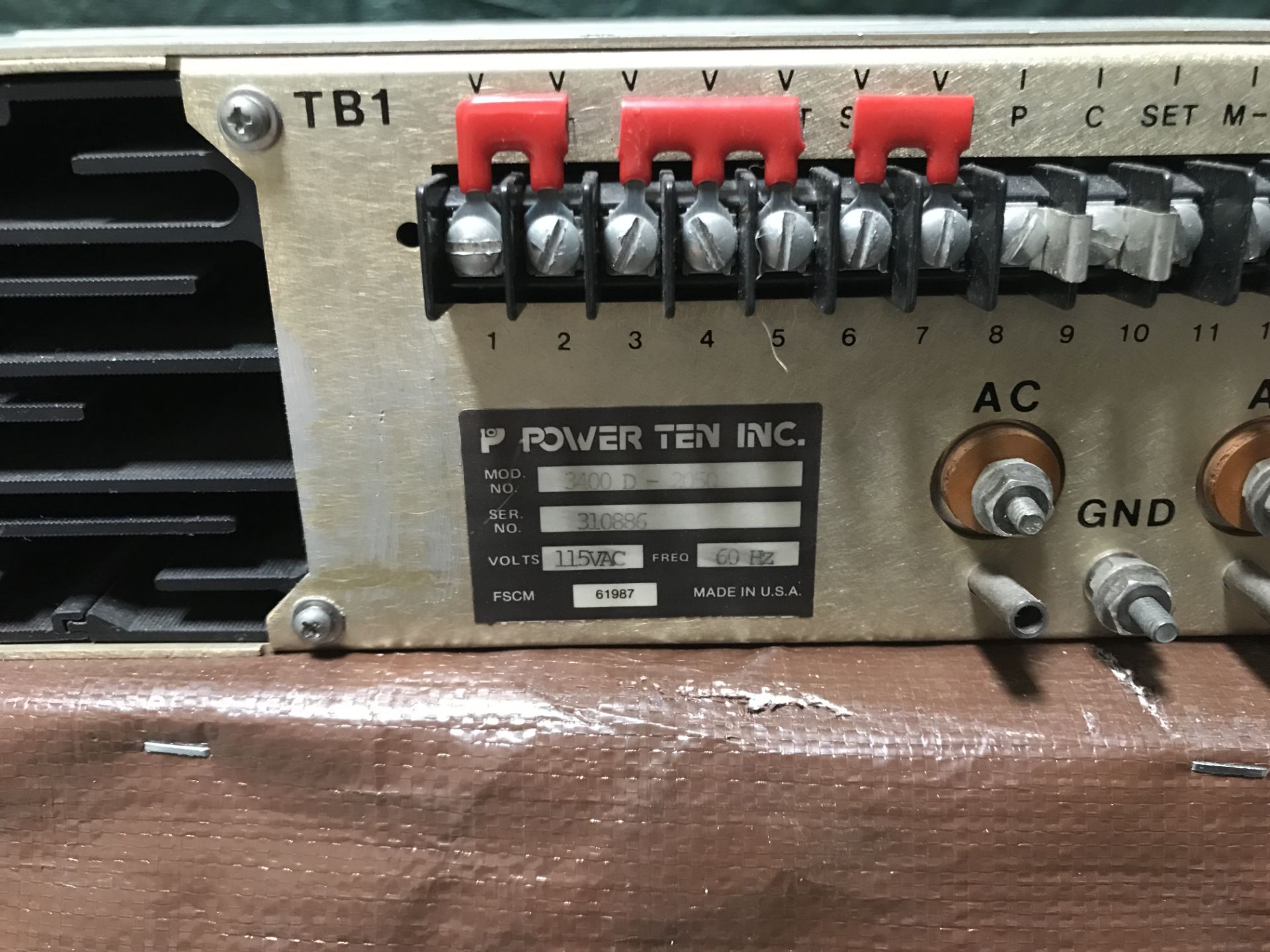 #076 Power Ten Inc. 3400D-2050, SN 310886, Input: 115VAC 60Hz, Output: 0-20VDC/0-50Amps - Image 5 of 7