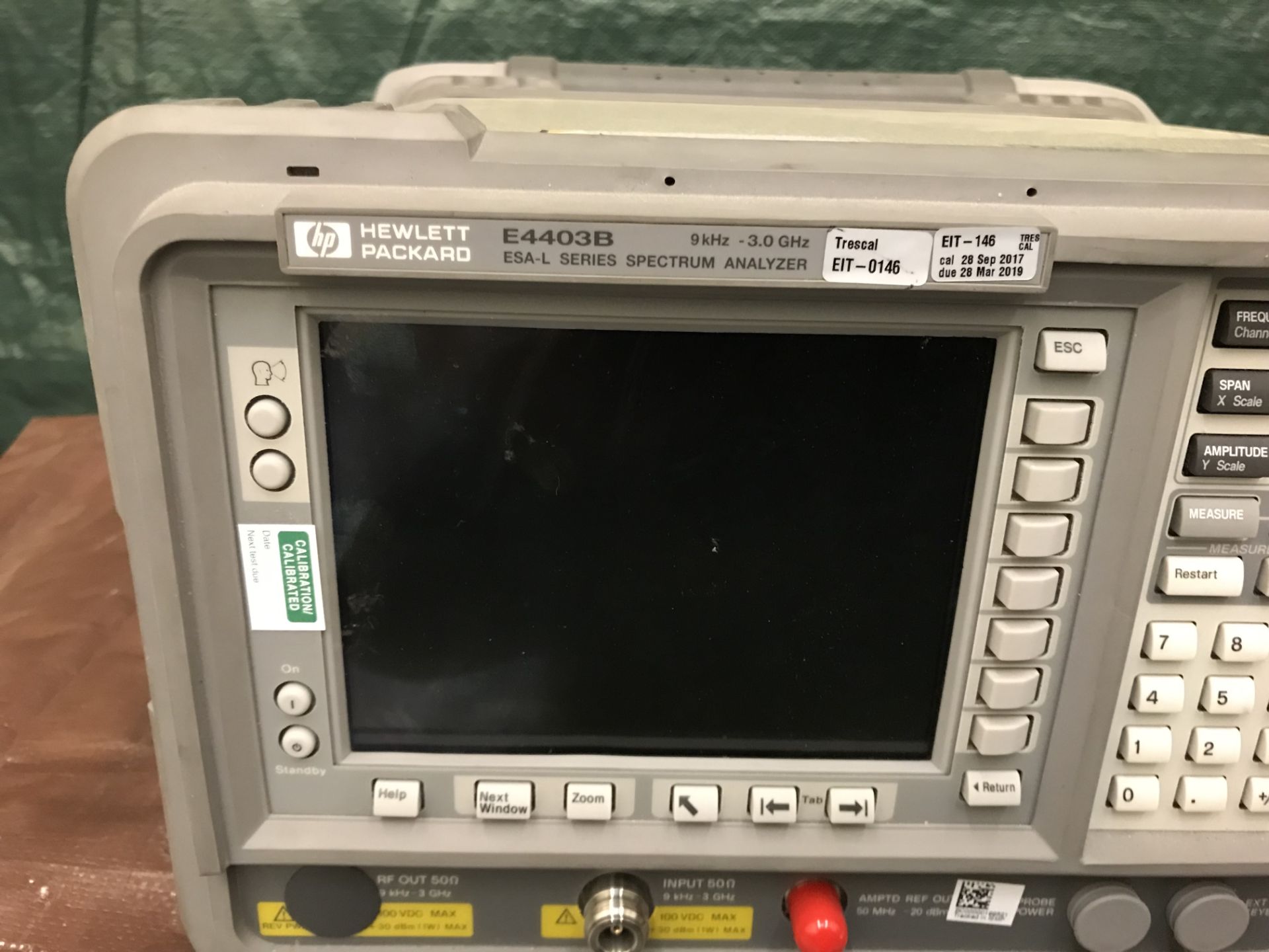 ID# 220009 Hewlett Packard E4403B 9kHz - 3.0GHz ESA-L Spectrum Analyzer - Image 2 of 2