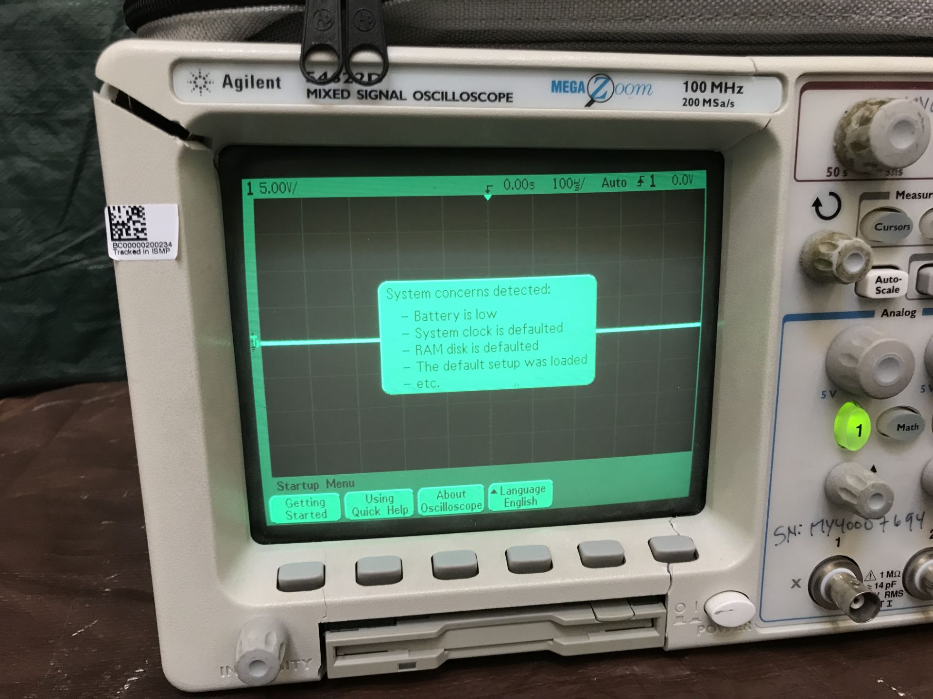 ID# 220047 Agilent 54622D 100MHz 200MSa/s Mega Zoom Mixed Signal Oscilloscope - Image 2 of 2