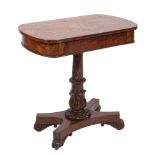 A Regency burr oak side table,