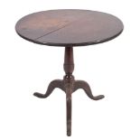 A late George II or George III oak circular occasional table,