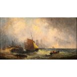 Dutch School (late 18th/early 19th century) Ships in stormy waters,