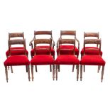 A composed set of eight Regency mahogany dining chairs,