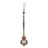 A Continental carved walnut torchere stand,