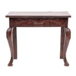 A George II oak side table, possibly Irish,