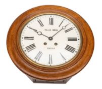 A French striking wall clock for Ellis Bros, Exeter,