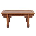 A Chinese hardwood low table,