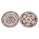 Two pottery plates,