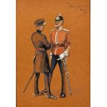 British School (20th Century) Infantry Army uniform studies Officer of The Gloucestershire Regt;