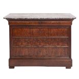 A Louis Philippe mahogany and marble topped commode,