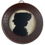 Charles Rosenberg of Bath (1745-1844) A reverse painted profile of a lady facing right,