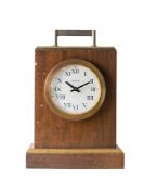 Jaeger a wooden Electronic timepiece clock the round dial signed Jaeger, Electronic,