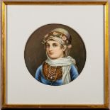 Two Austrian Pirkenhammer [Fischer & Mieg] porcelain wall plates each painted with portraits in the