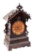 A Victorian Black Forest cuckoo mantel clock, the eight-day duration,