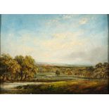 Circle of Edward Thomas Daniell (British, 1804-1842) River landscape oil on canvas 20 x 27cm.