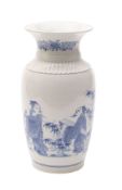 A Japanese Hirado vase with flared neck, the shoulder carved with a foliate band,