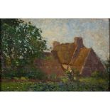 *James Bolivar Manson (British, 1879-1945) Breton Farm signed lower right oil on panel 19 x 28cm.