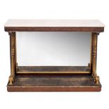 A Regency rosewood and carved giltwood console table,