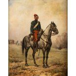 Albert Ferdinand Le Dru (French, 1848-1923) Portrait of a mounted cavalryman,