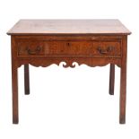 A George II oak 'lowboy' side table,