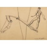 * Dame Laura Knight (British, 1877-1970) Acrobats signed lower right pencil on buff paper 23.5 x 33.