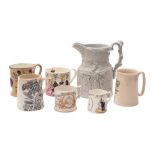 A mixed lot of commemorative ceramics comprising a Wedgwood Elizabeth II Coronation 1953 mug