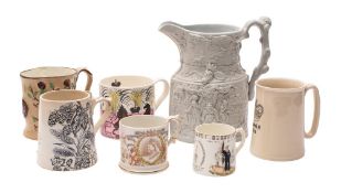 A mixed lot of commemorative ceramics comprising a Wedgwood Elizabeth II Coronation 1953 mug