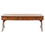 A Regency mahogany and leather inset library table,