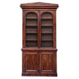 A Victorian mahogany and glazed cabinet bookcase,