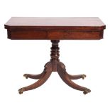 A Regency mahogany card table,