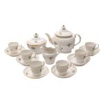 A Barr Worcester porcelain part tea service of spiral fluted form,