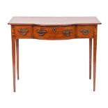 A mahogany and marquetry bowfront dressing table in Sheraton style,