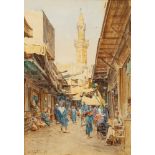 Walter Tyndale (British, circa 1855-1943) Bazaar scene, Cairo,